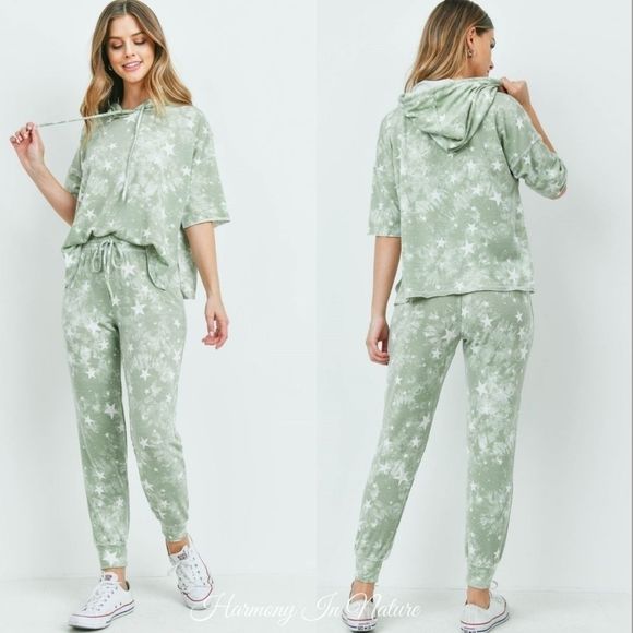 LAST Sage Tie Dye Jogger Set - Picture 3 of 7